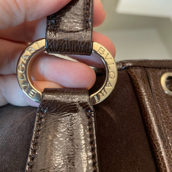 Bvlgari suede and patent leather two-way bag - Picture 14 of 16